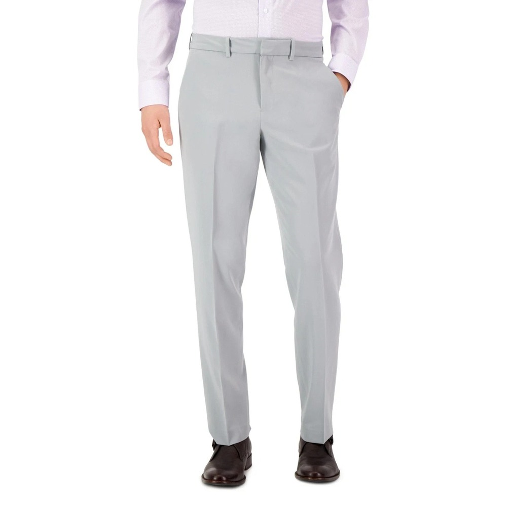 Perry Ellis Men's Stone Modern Fit Stretch‎ Resolution Pants 38Wx34L Pastel Grey